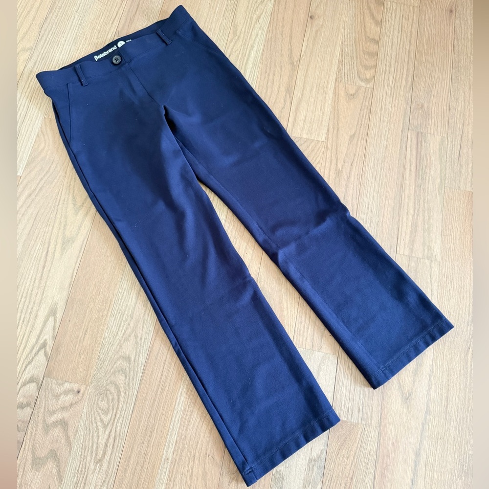 Betabrand Navy Straight-Leg Dress Pants